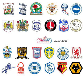 Die Logos der 24 Championship-Teilnehmer der Saison 2012/2013